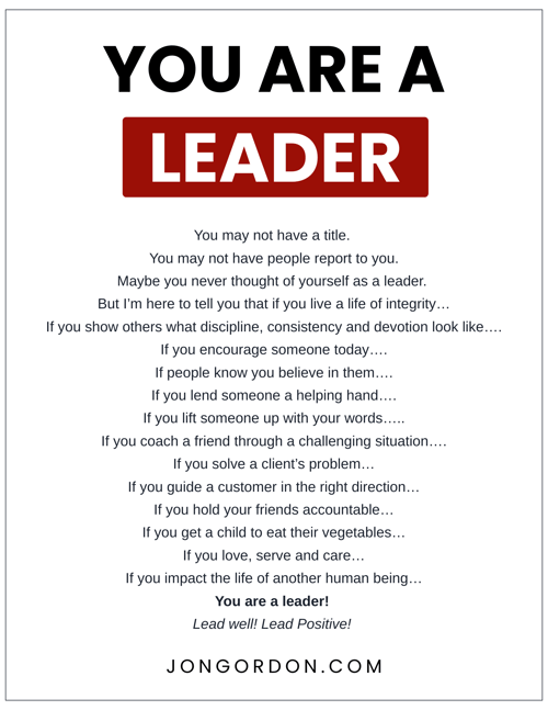 YOU ARE A LEADER Border 2
